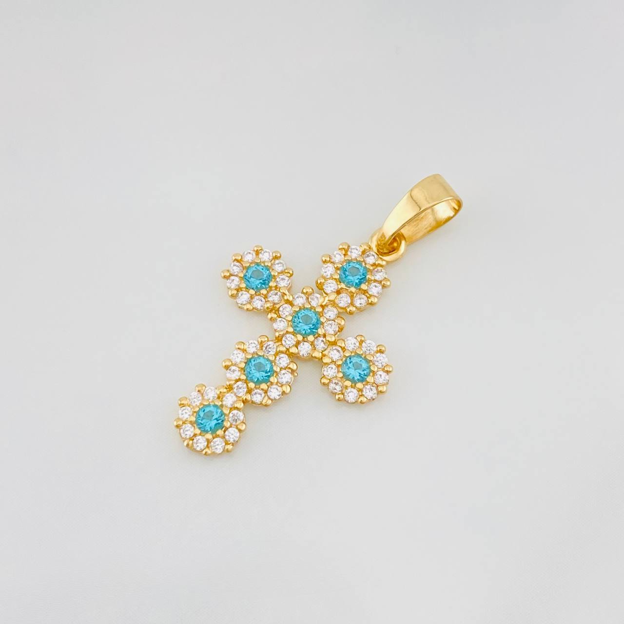 Dije Cruz Tupida 1.35g / 1 in Oro Amarillo 18K