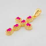 Pendant Dense Cross 2g / 1 1/4 in 18K Yellow Gold