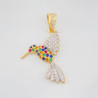 Pendant Hummingbird 2.1g / 1 1/4 in Two-Tone Yellow White Gold 18K