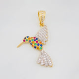 Pendant Hummingbird 2.1g / 1 1/4 in Two-Tone Yellow White Gold 18K