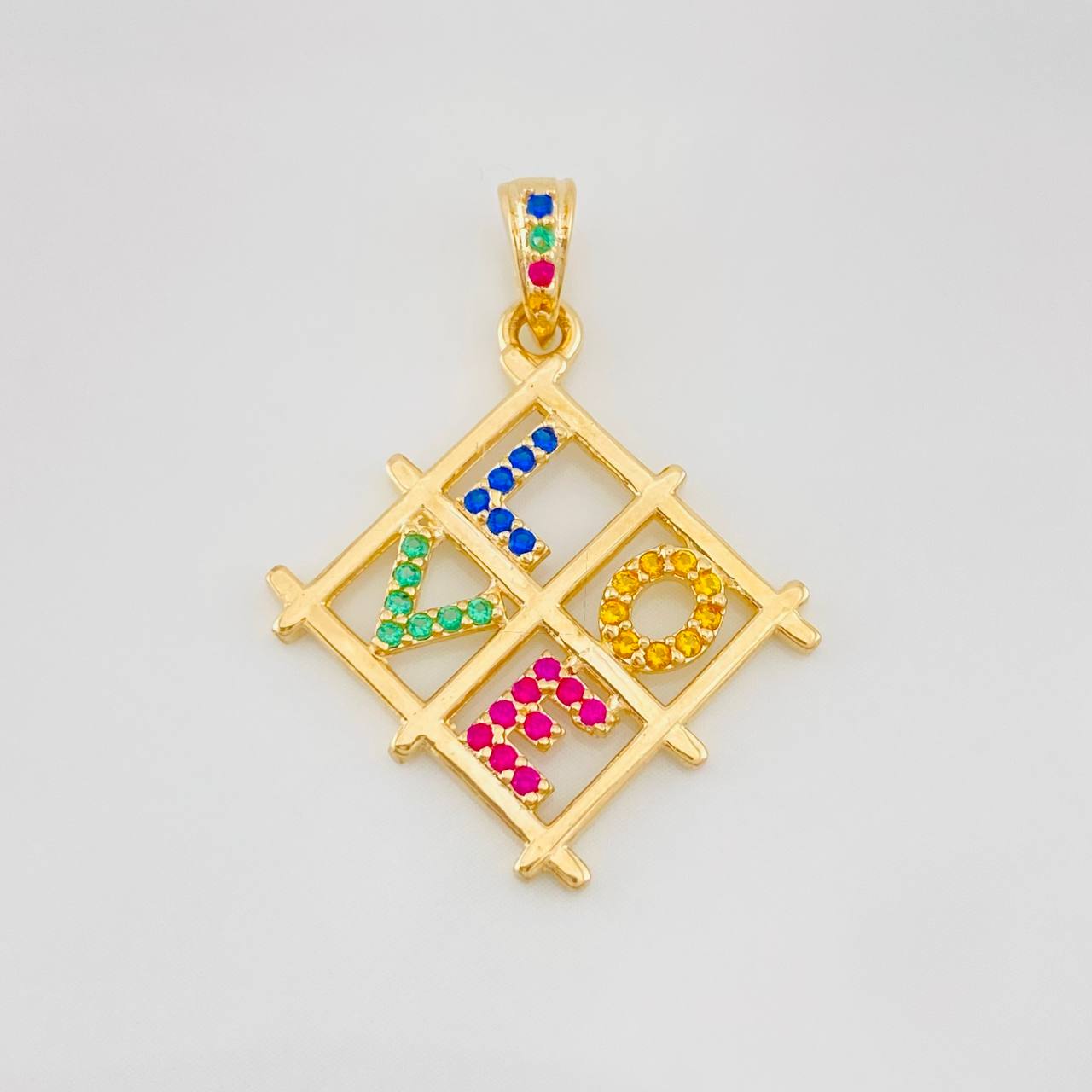 Dije Cuadro Love 2g / 1 in Oro Amarillo 18K