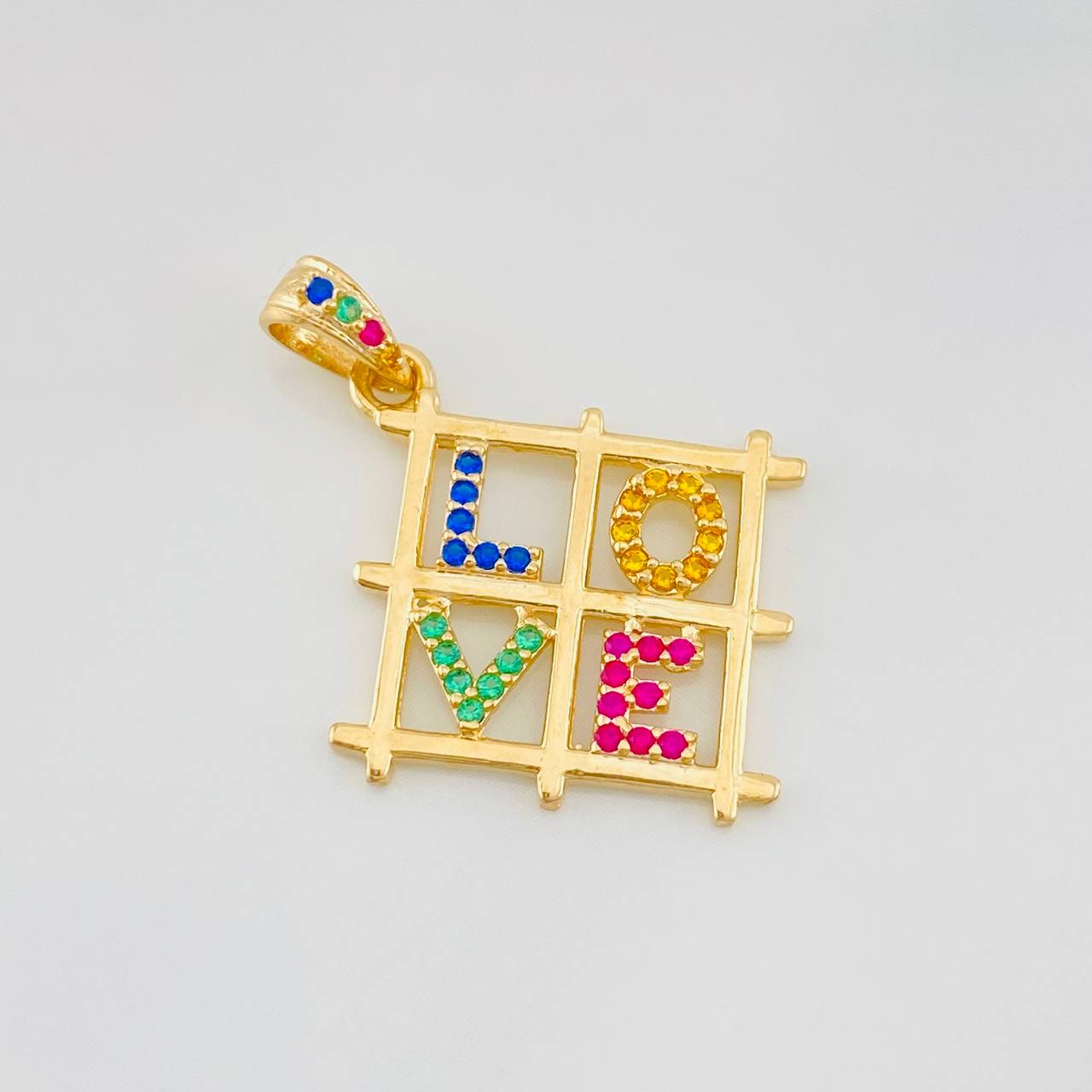 Dije Cuadro Love 2g / 1 in Oro Amarillo 18K