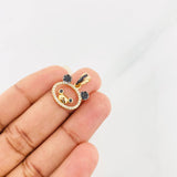 Dije Rostro Oso 1.8g / 3/4 in Dos Oros Negro Amarillo 18K