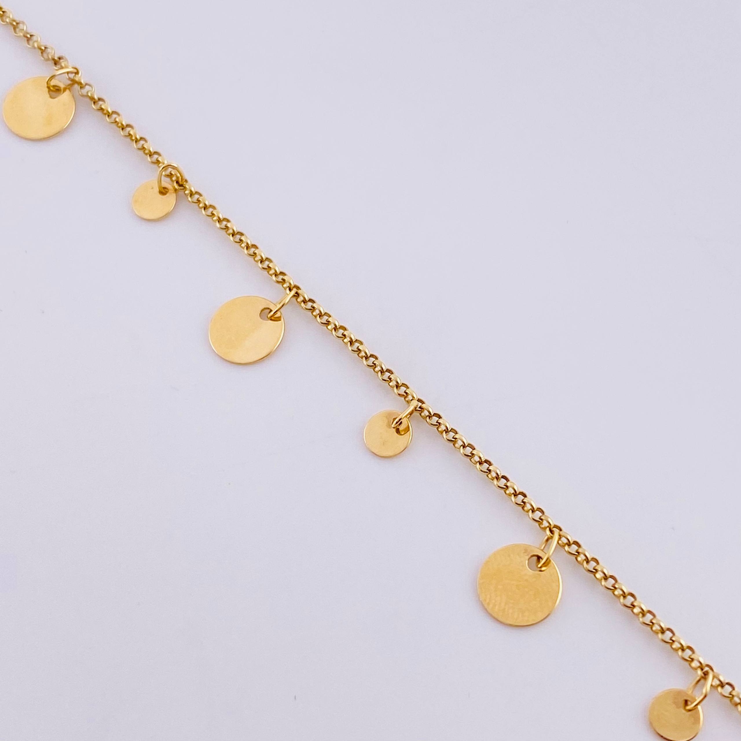 Rolo Bracelet Circular Plates 2.8gr / 7 in / 1.5mm Yellow Gold +4 18K ©