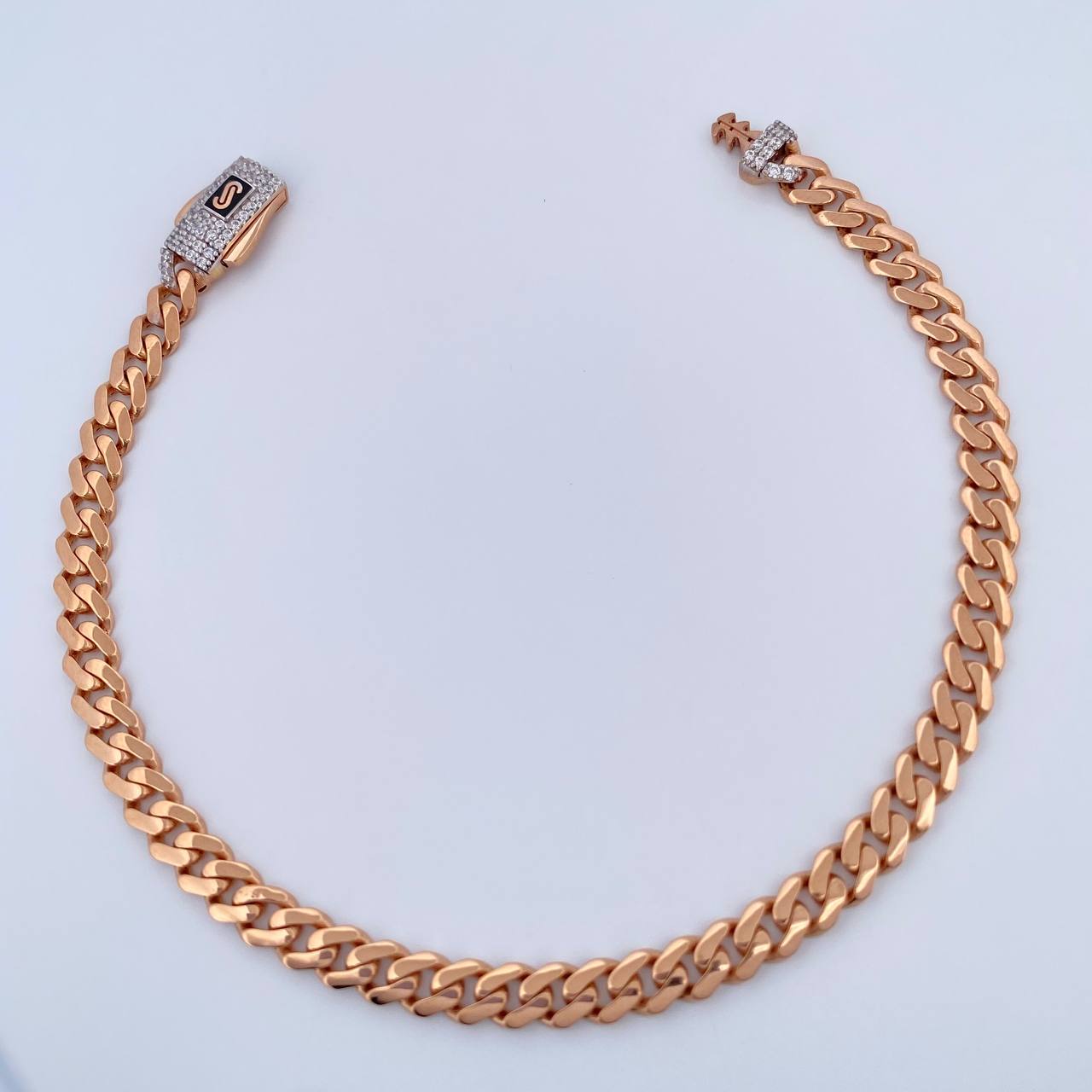 Cuban Links Bracelet Infinity 6.35gr / 7.3in / Rose Gold +4 18K $