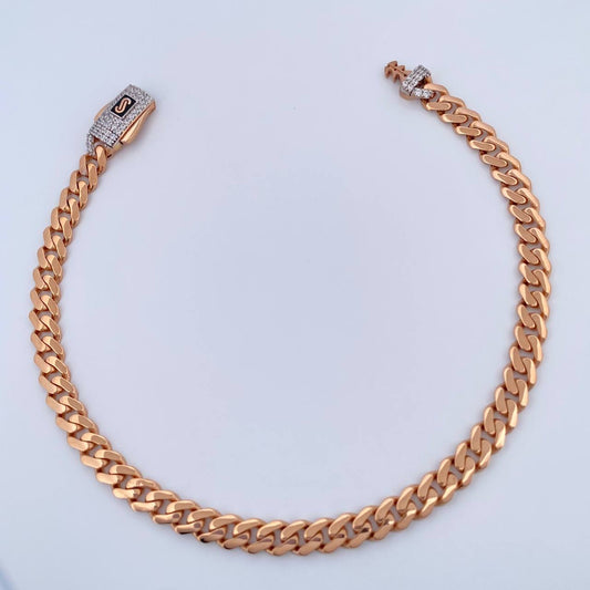 Cuban Links Bracelet Infinity 6.35gr / 7.3in / Rose Gold +4 18K $