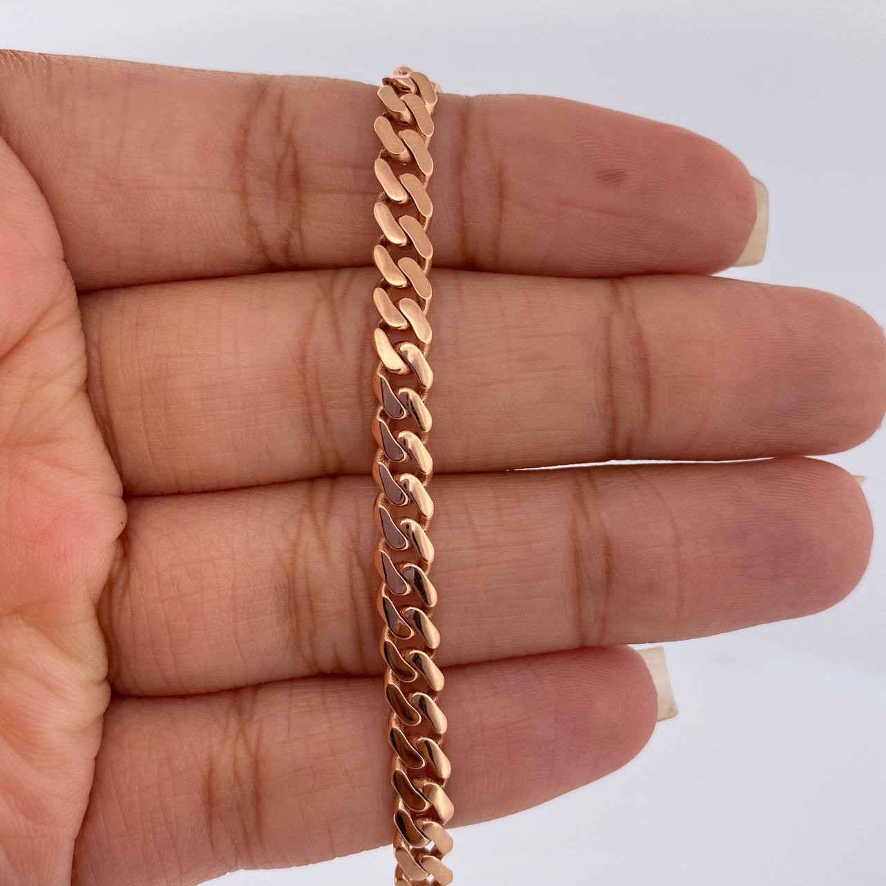 Pulso Cubano 6.95gr / 20.8cm-Oro Rosa +4 18K $