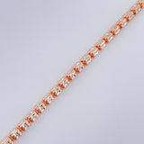 Pulso Ice 4.6gr / 8 in / Dos Oros Blanco Rosa +4 14K Italy $