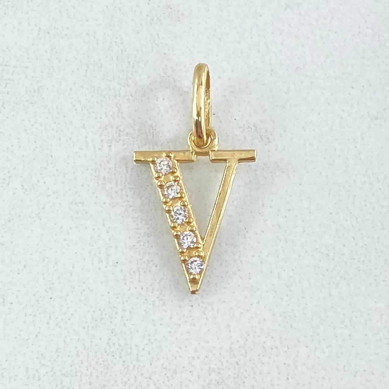 Pendant Letter V Silhouette 0.65gr / 1.8cm / 18K Gold ©