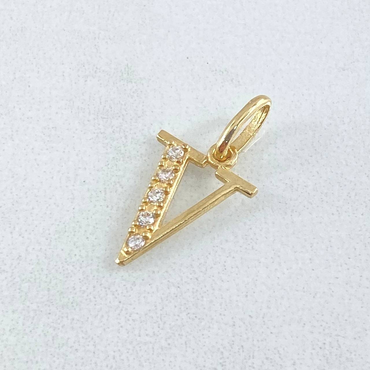 Pendant Letter V Silhouette 0.65gr / 1.8cm / 18K Gold ©