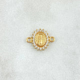Herraje Virgen Milagrosa 0.55gr / 1.2cm / Circones Blancos  Oro Amarillo 18K