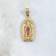 Dije Virgen Guadalupe Silueta  6.2gr / 3.5cm / Circones Blancos Verdes Fucsia Oro Amarillo 18K ©