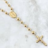 Miraculous Virgin Rosary 17.2gr / 60cm / 6mm-7mm Cross Christ INRI 18K Yellow Gold *