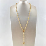 Miraculous Virgin Rosary 17.2gr / 60cm / 6mm-7mm Cross Christ INRI 18K Yellow Gold *