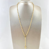 Miraculous Virgin Rosary 9.6gr / 55cm / 4mm-5mm Christ Cross Beveled Edges 18K Yellow Gold ©