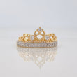 Anillo Corona Corazones 2.8g / T7 Dos Oros Amarillo Blanco 18K