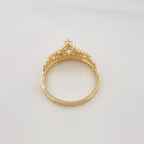 Anillo Corona Corazones 2.8g / T7 Dos Oros Amarillo Blanco 18K