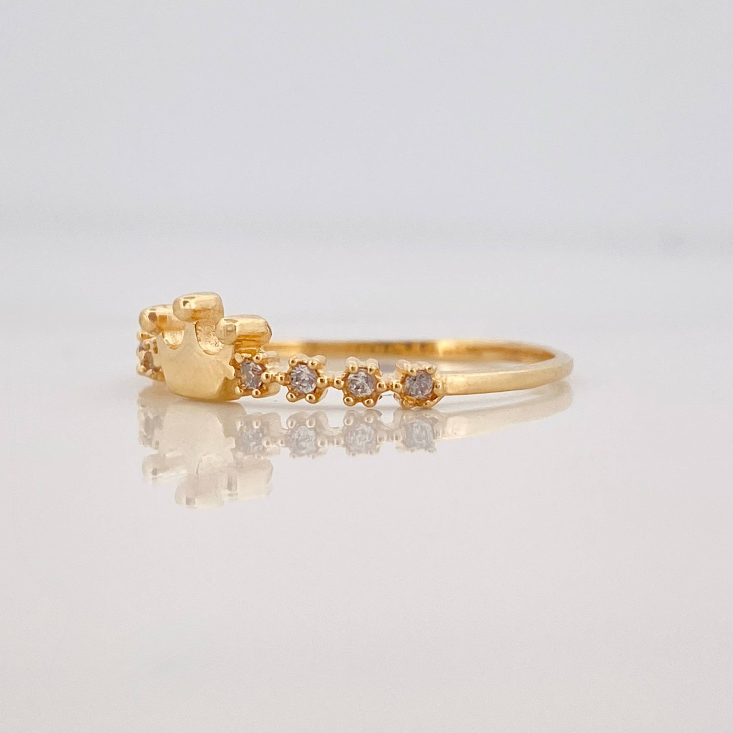 Anillo Tiara Corona 1.5g / T7 1/4 Oro Amarillo 18K