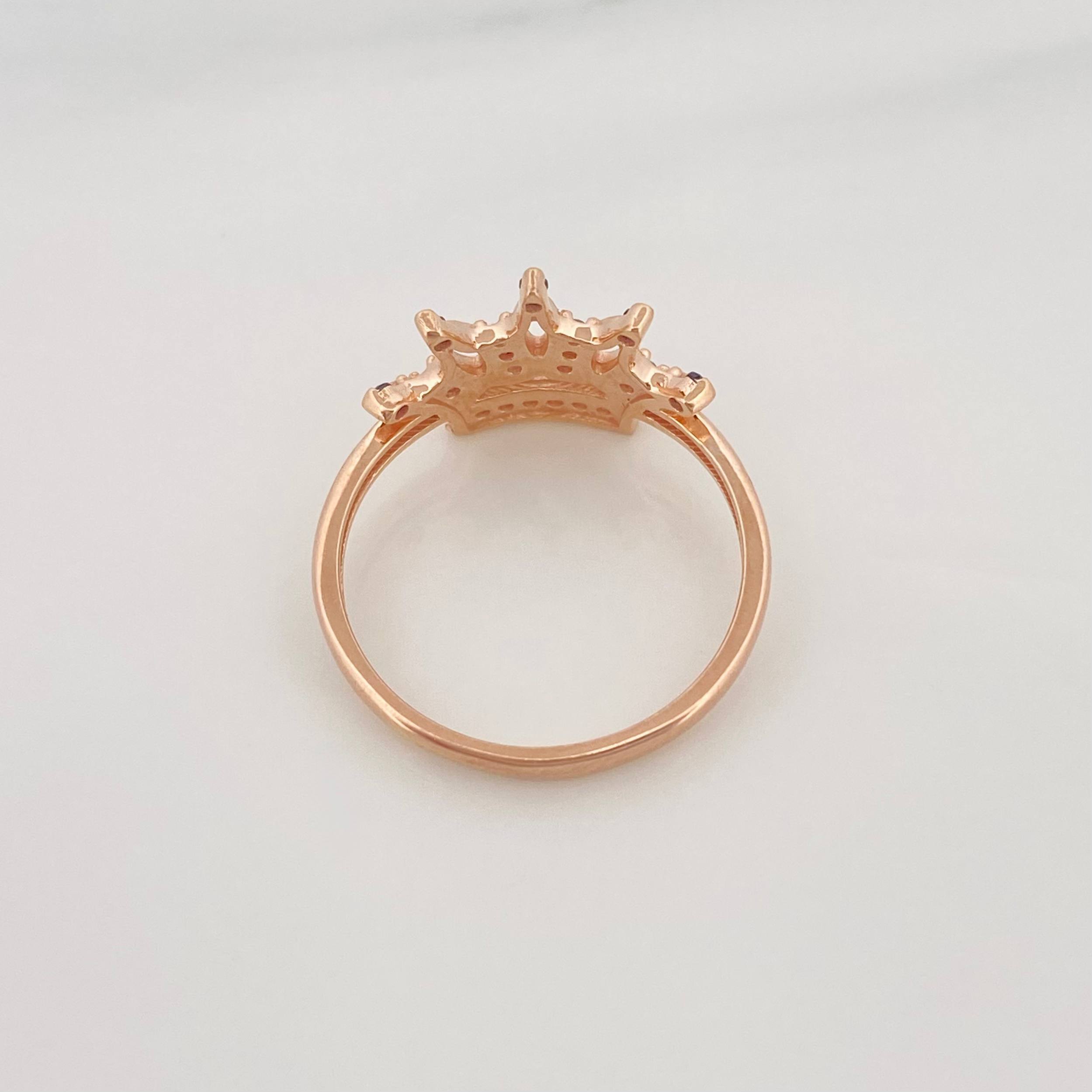 Anillo Corona 2.2g / T6 1/2 Oro Rosa 18K