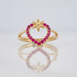 Anillo Corazon Flor 1.9g / T5 Oro Amarillo 18K