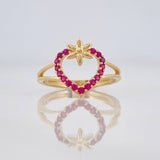 Anillo Corazon Flor 1.9g / T5 Oro Amarillo 18K