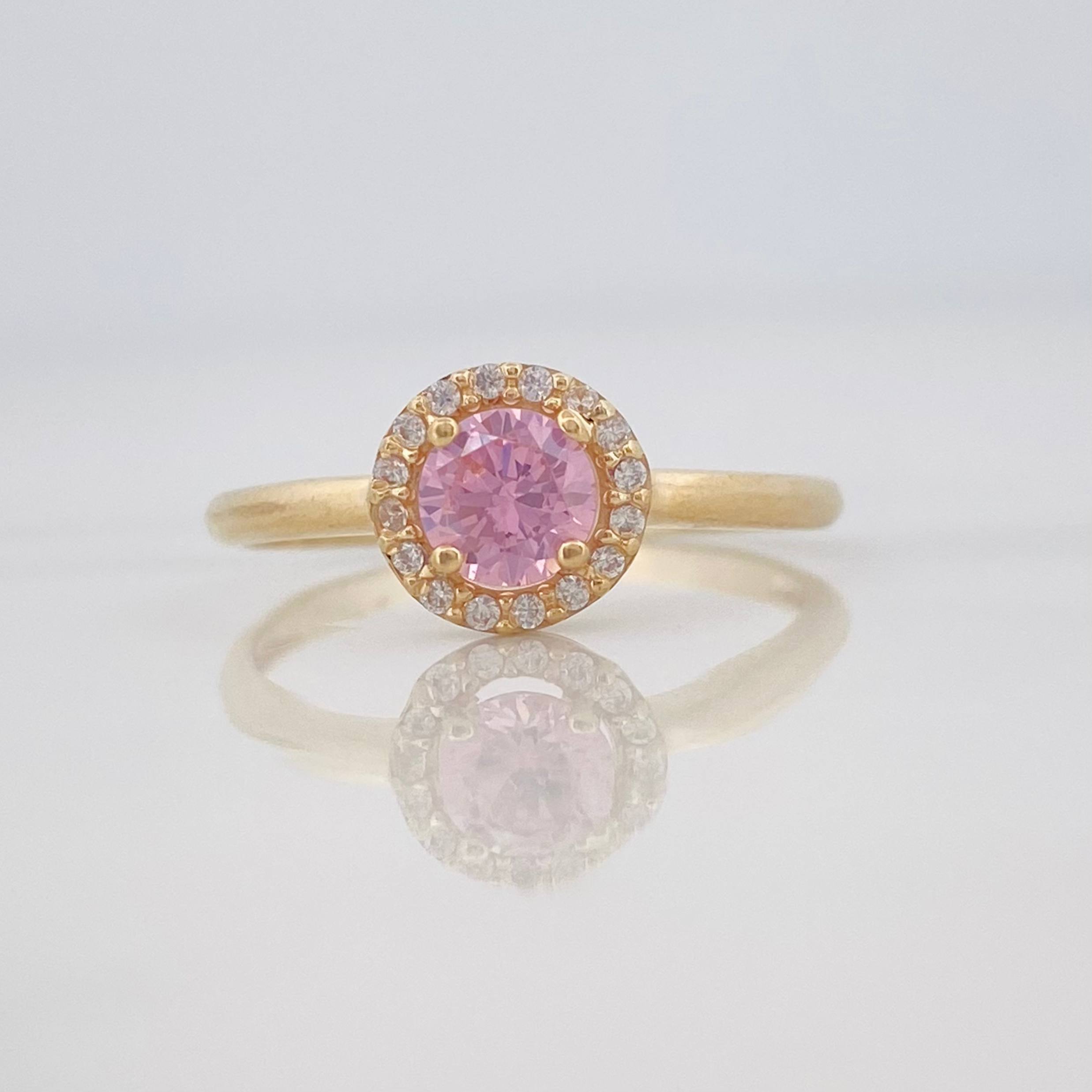 Anillo Flor 1.85g / T7 1/4 Oro Amarillo 18K