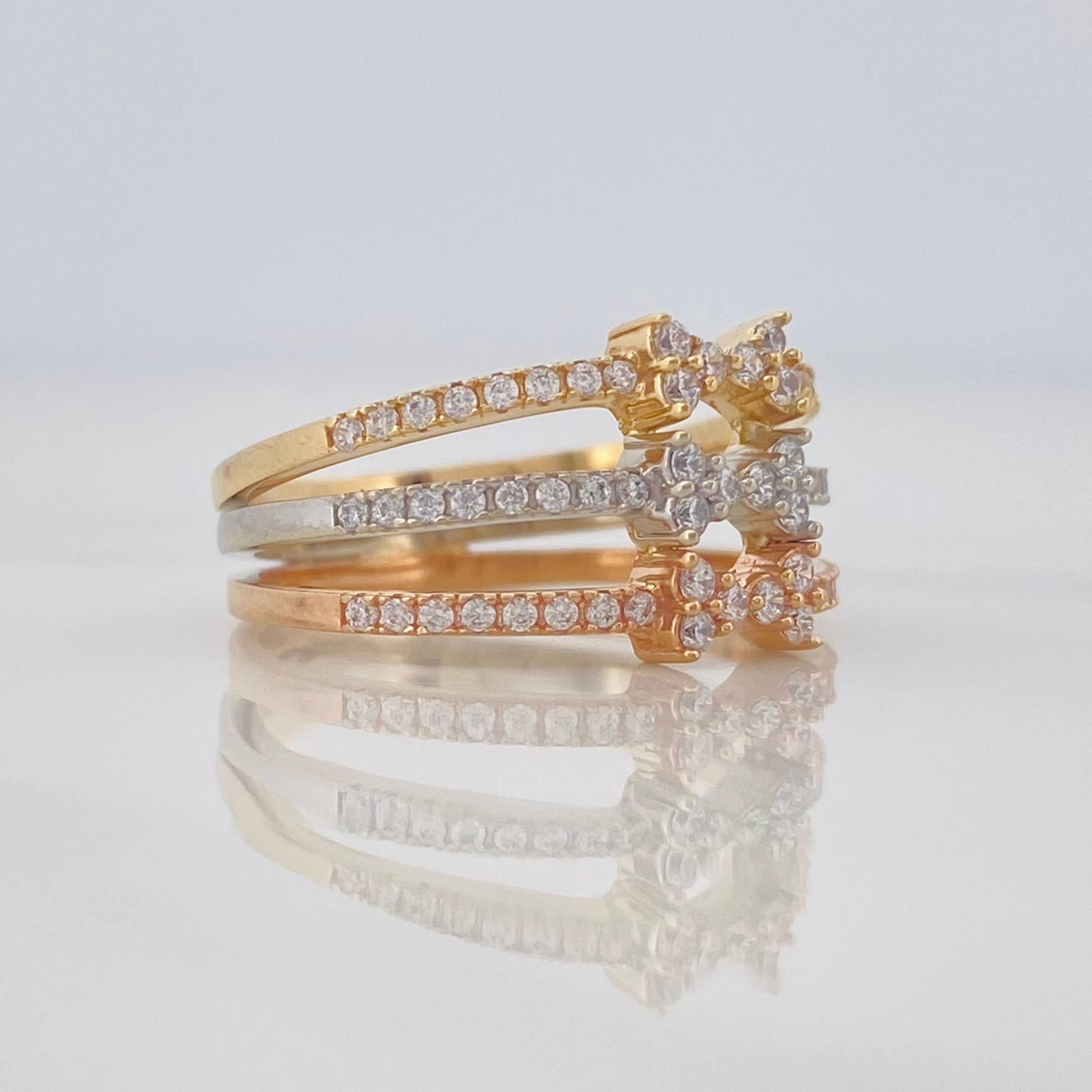 Anillo Moños 4g / T6 Tres Oros 18K