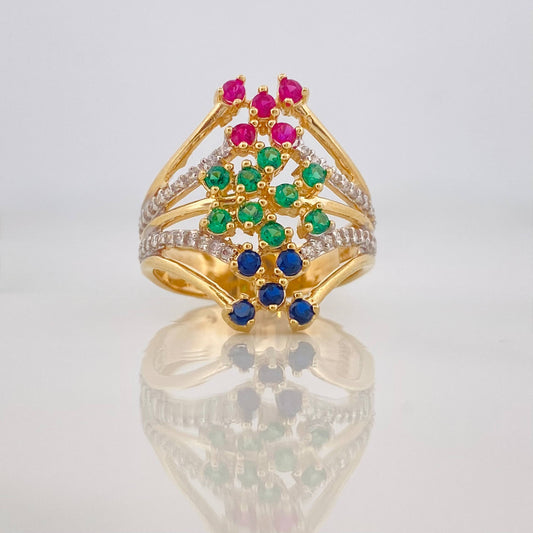 Ring Points 5.75g / T7 1/2 Two Golds Yellow White 18K