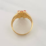 Anillo Puntos 5.75g / T7 1/2 Dos Oros Amarillo Blanco 18K