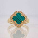 Anillo Trebol 3.95g / T7 Oro Amarillo 18K