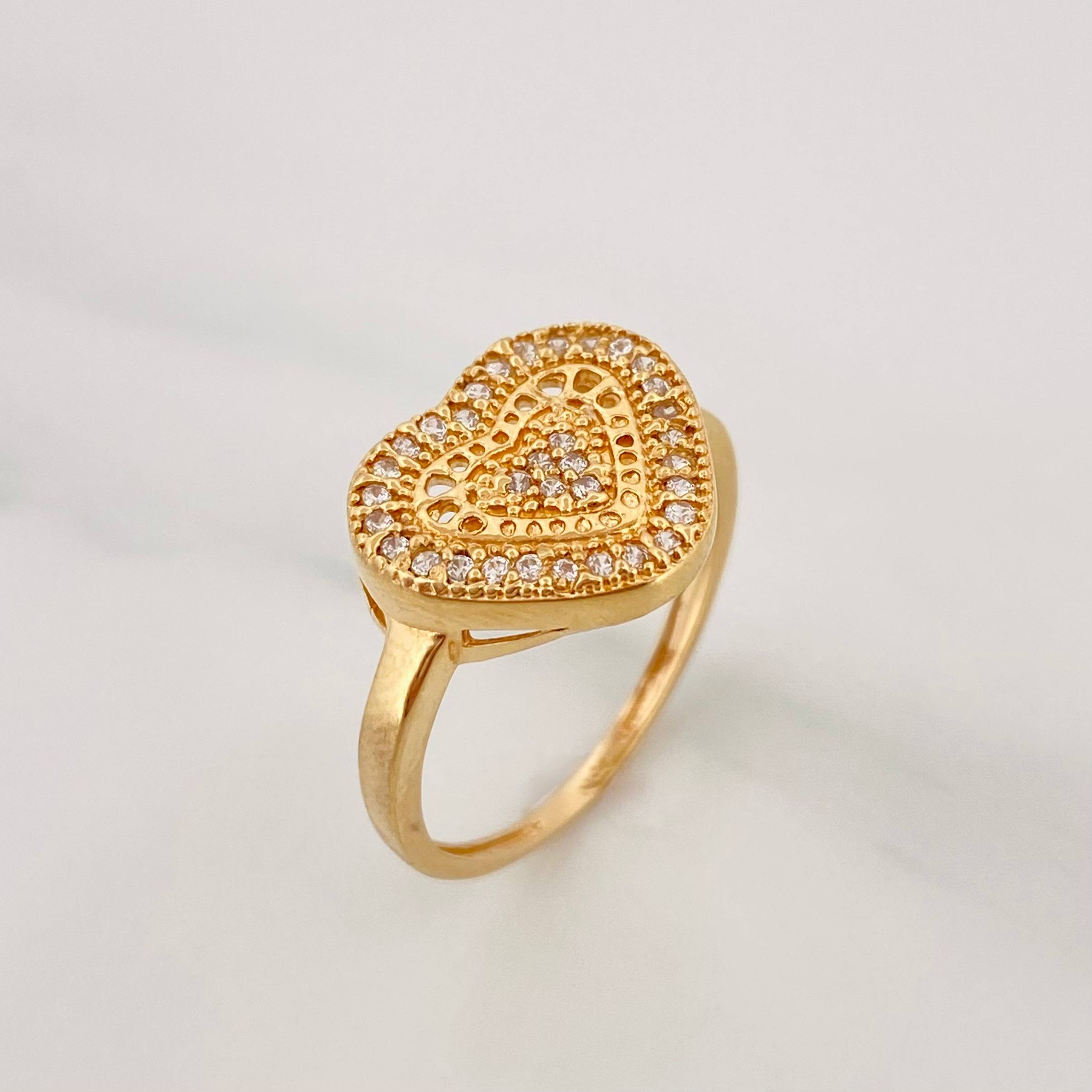 Anillo Corazon 2.7g / T6 1/2 Oro Amarillo 18K