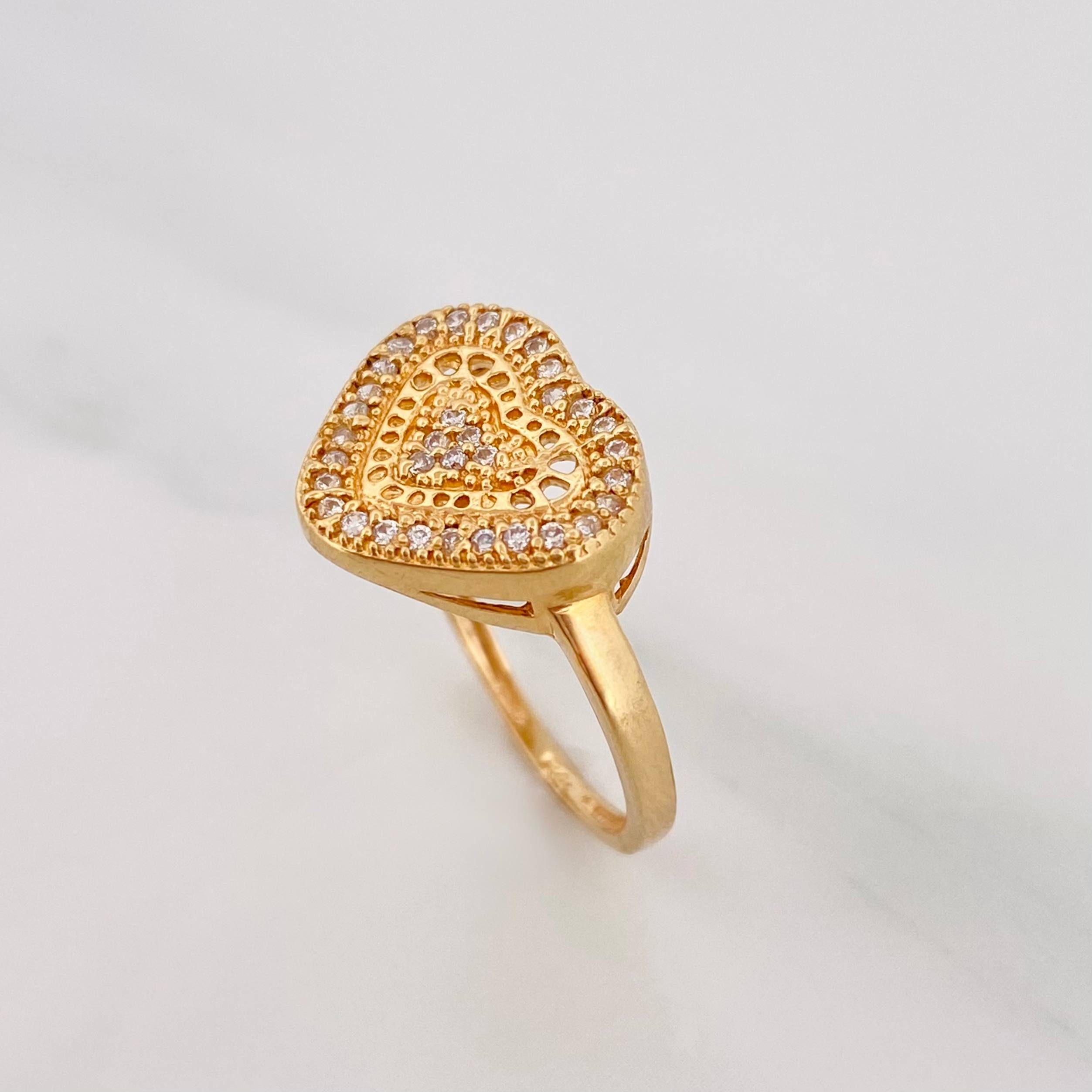 Anillo Corazon 2.7g / T6 1/2 Oro Amarillo 18K