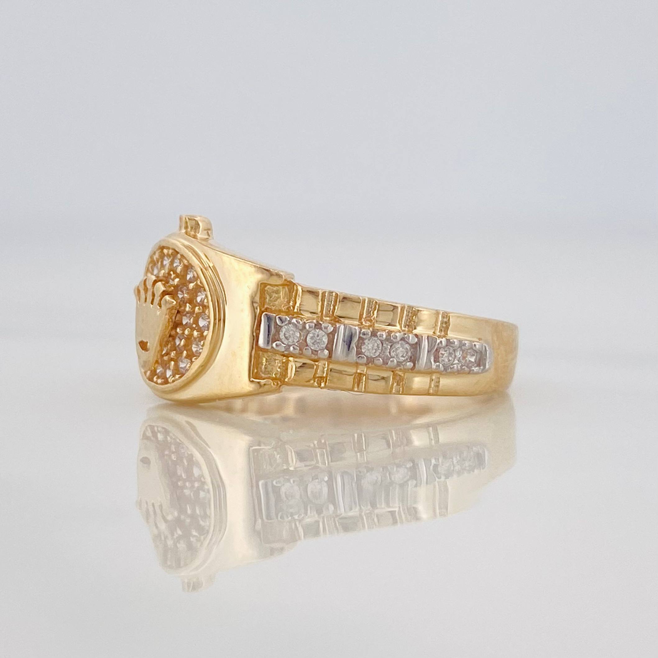 Crown Ring 3.65g / Size 6 3/4 Two-Tone Yellow and White Gold 18K