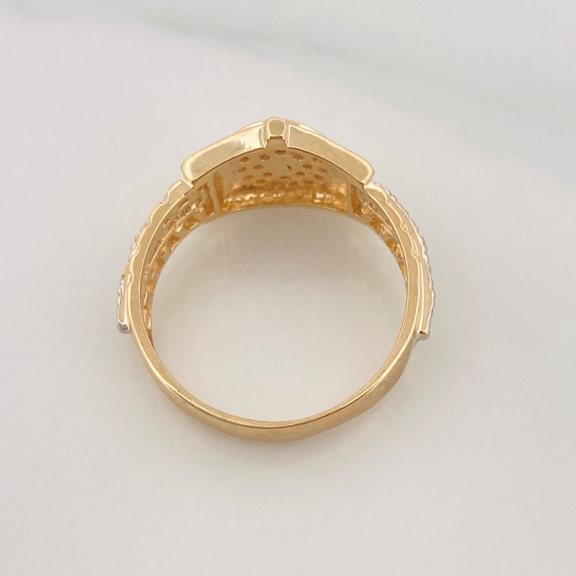Anillo Corona 3.65g / T7 Dos Oros Amarillo Blanco 18K