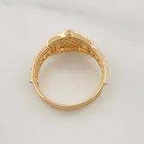 Anillo Corona 3.65g / T7 Dos Oros Amarillo Blanco 18K