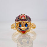 Anillo Mario 5.95g / T8 Dos Oros Negro Amarillo 18K
