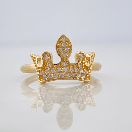 Crown Hearts Ring 2.25g / Size 6 3/4 Yellow Gold 18K