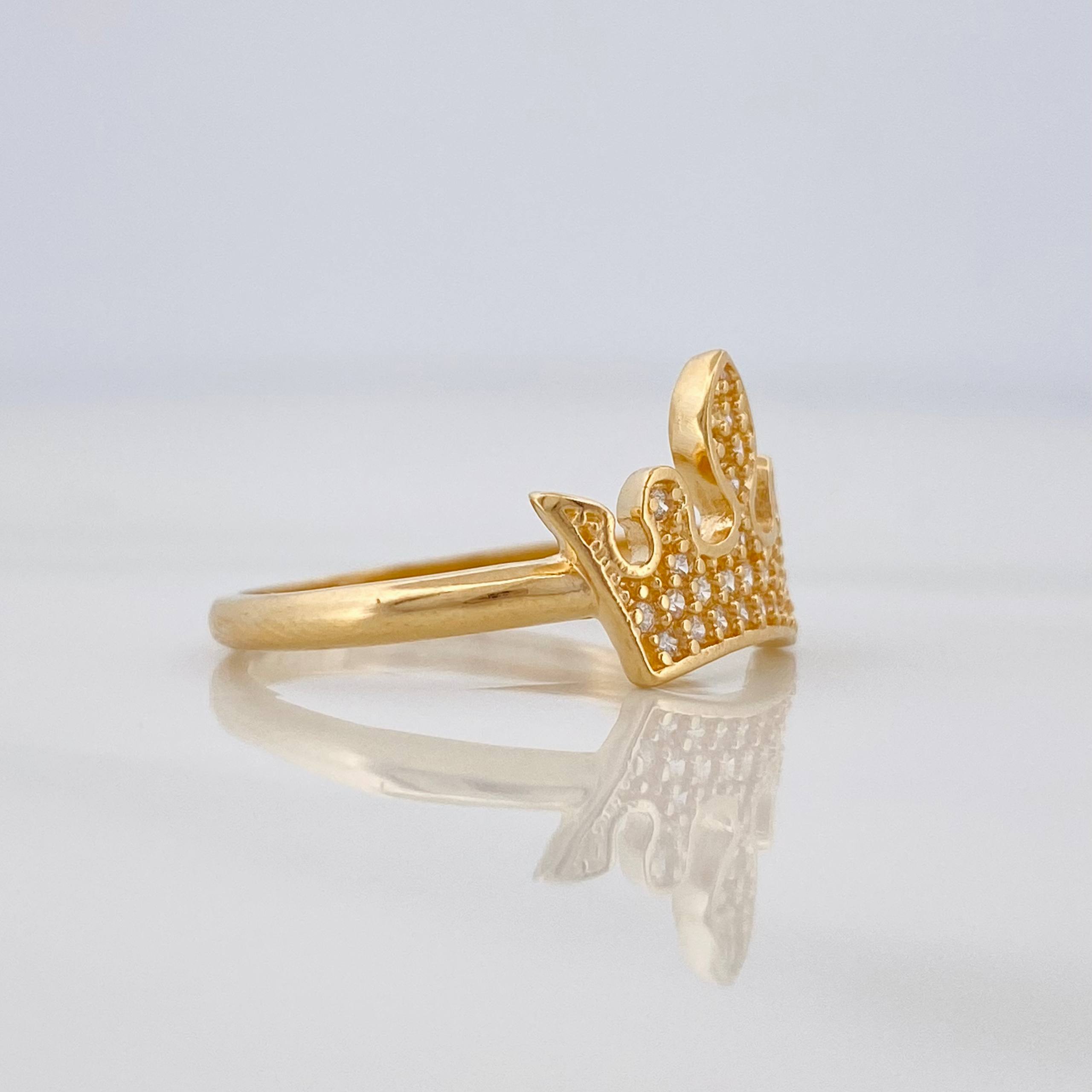 Anillo Corona Corazones 2.25g / T6 3/4 Oro Amarillo 18K