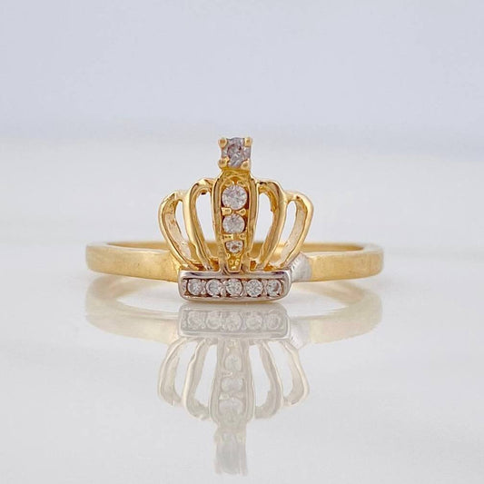 Crown Ring 1.95g / T6 Two-Tone Yellow White Gold 18K