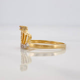 Anillo Corona 1.95g / T6 Dos Oros Amarillo Blanco 18K