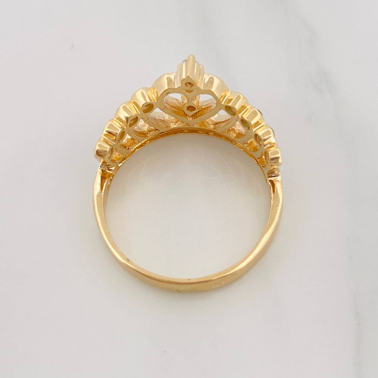 Anillo Corona Real 4.6g / T8 Dos Oros Amarillo Blanco 18K