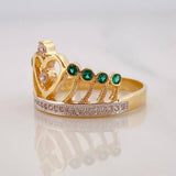 Anillo Corona Real 4.6g / T8 Dos Oros Amarillo Blanco 18K