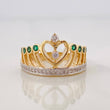 Anillo Corona Real 4.6g / T8 Dos Oros Amarillo Blanco 18K