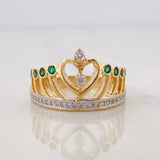 Anillo Corona Real 4.6g / T8 Dos Oros Amarillo Blanco 18K