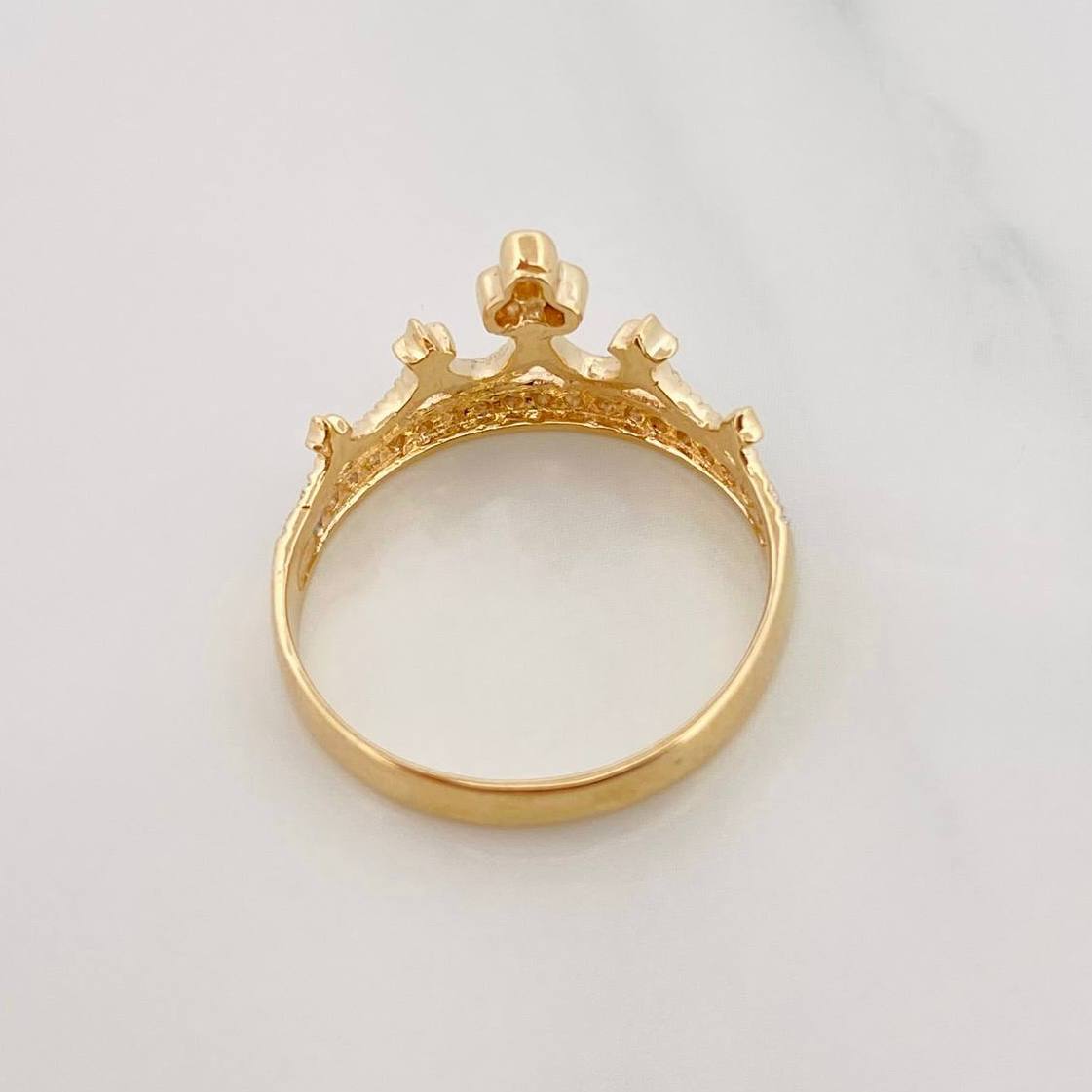 Anillo Tiara Real 2.85g / T8 Dos Oros Amarillo Blanco 18K