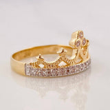 Anillo Tiara Real 2.85g / T8 Dos Oros Amarillo Blanco 18K