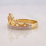 Anillo Tiara Real 2.85g / T8 Dos Oros Amarillo Blanco 18K