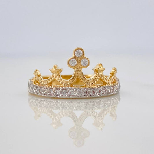Real Tiara Ring 2.85g / T8 Two-Tone Yellow White Gold 18K