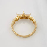 Anillo Corona Corazones 2.75g / T7 Dos Oros Amarillo Blanco 18K