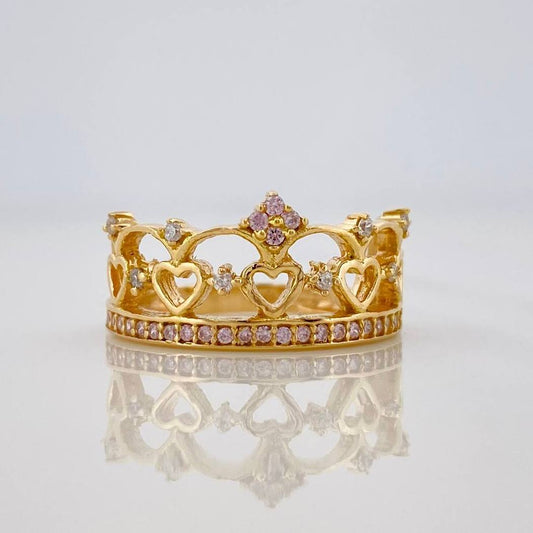 Crown Hearts Ring 3.45g / T6 Yellow Gold 18K